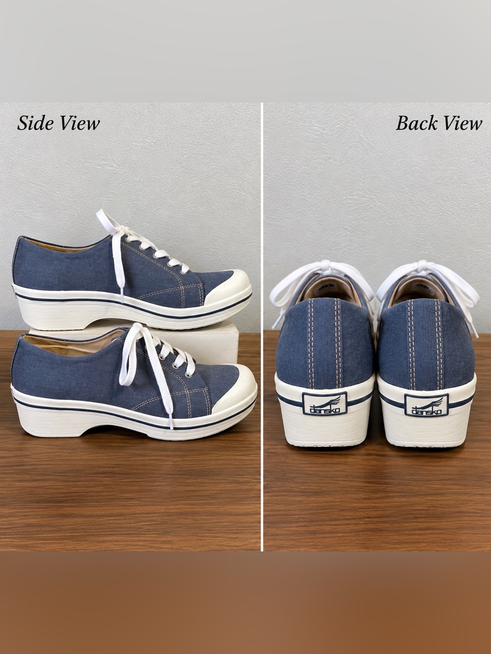 Dansko Veda Blue Canvas Lace Up Sneakers US 10.5/11 EU 41 Comfort Walking Shoes